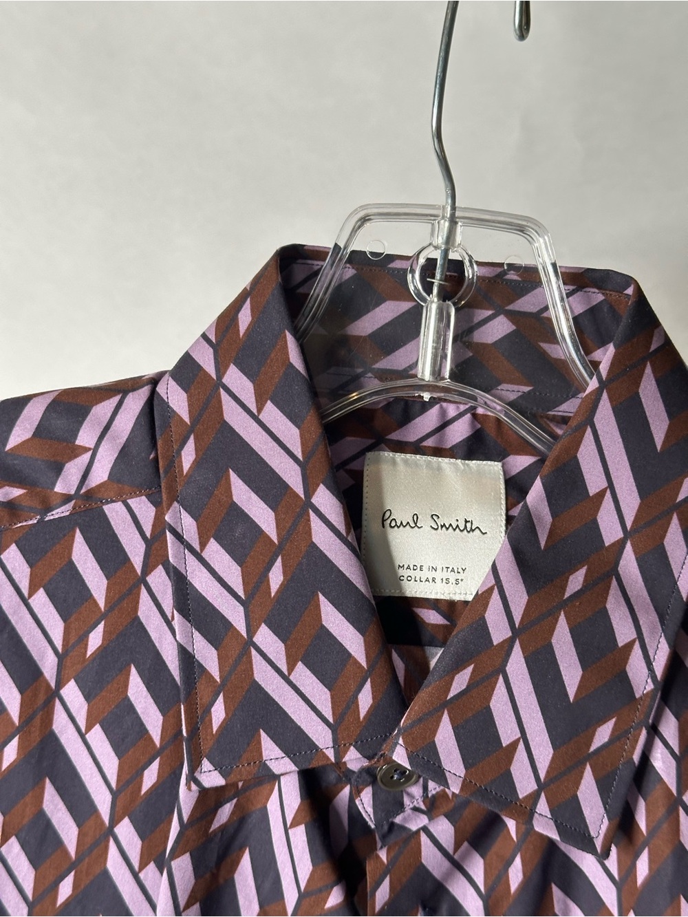 Paul Smith Purple and Brown Geometric Button-Down Shirt